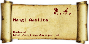 Mangl Amelita névjegykártya